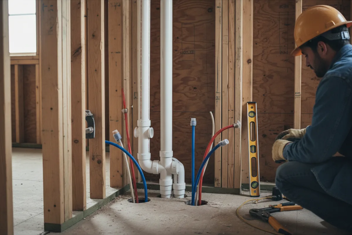 Drain and supply rough-in during Drain Cleaning in Lees Summit